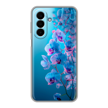 Силиконовый чехол на Samsung Galaxy A27 с принтом голубые орхидеи