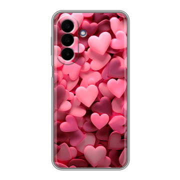 Силиконовый чехол на Samsung Galaxy A27 с принтом розовые сердечки