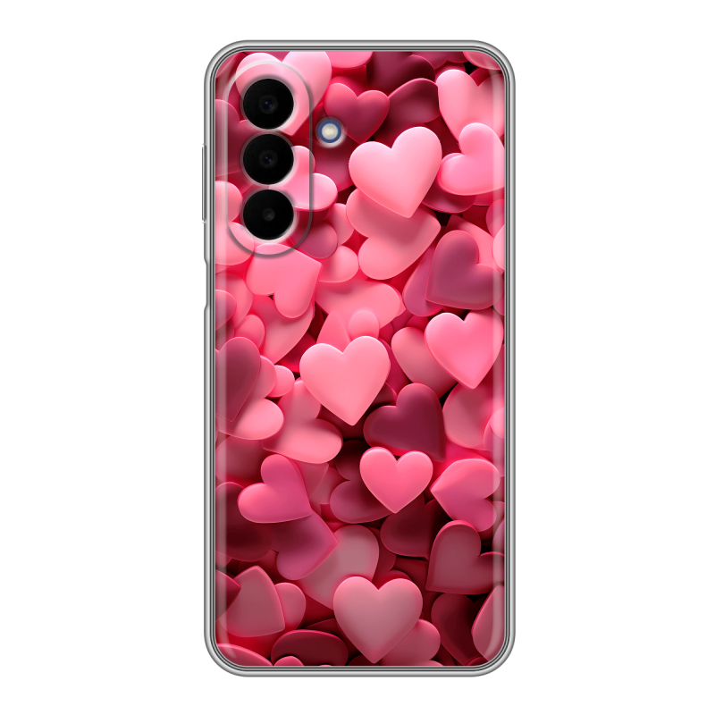 Силиконовый чехол на Samsung Galaxy A27 с принтом розовые сердечки Силиконовый чехол на Samsung Galaxy A27 с принтом розовые сердечки