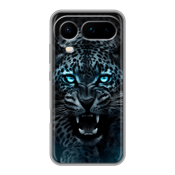 Силиконовый чехол на Honor Magic 8 Pro Air с принтом Темный леопард