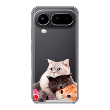 Силиконовый чехол на Honor Magic 8 Pro Air с принтом Кошки