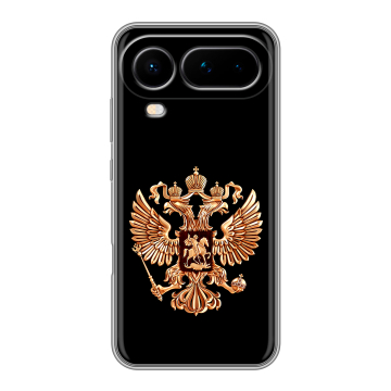 Силиконовый чехол на Honor Magic 8 Pro Air с принтом Герб России золотой Силиконовый чехол на Honor Magic 8 Pro Air с принтом Герб России золотой