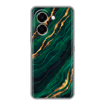 Силиконовый чехол на Honor X7e с принтом Мрамор зеленое золото Силиконовый чехол на Honor X7e с принтом Мрамор зеленое золото