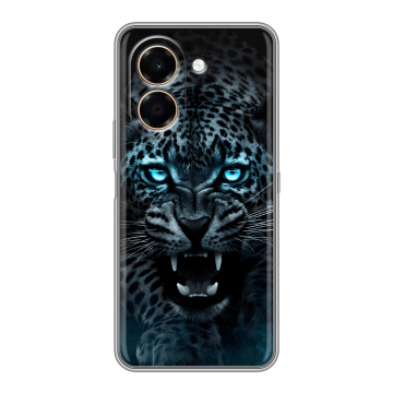 Силиконовый чехол на Honor X7e с принтом Темный леопард Силиконовый чехол на Honor X7e с принтом Темный леопард