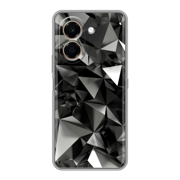 Силиконовый чехол на Honor X7e с принтом Черные кристаллы Силиконовый чехол на Honor X7e с принтом Черные кристаллы