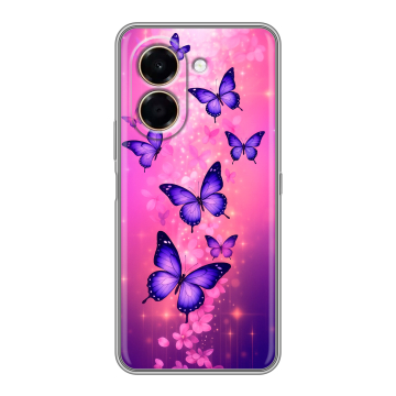 Силиконовый чехол на Honor X7e с принтом Бабочки Силиконовый чехол на Honor X7e с принтом Бабочки