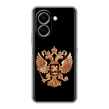 Силиконовый чехол на Honor X7e с принтом Герб России золотой