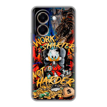 Силиконовый чехол на Honor X7e с принтом Дональд Дак Деньги Силиконовый чехол на Honor X7e с принтом Дональд Дак Деньги
