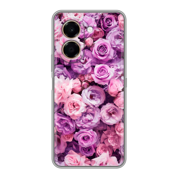 Силиконовый чехол на Honor X7e с принтом лавандовые розы