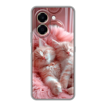 Силиконовый чехол на Honor X7e с принтом котята котики