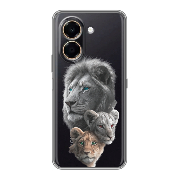 Силиконовый чехол на Honor X7e с принтом Львы