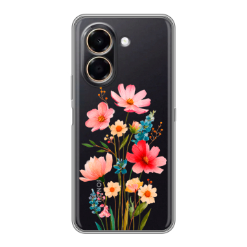 Силиконовый чехол на Honor X7e с принтом Цветы