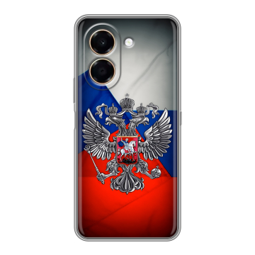 Силиконовый чехол на Honor X7e с принтом Флаг России Силиконовый чехол на Honor X7e с принтом Флаг России