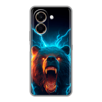Силиконовый чехол на Honor X7e с принтом Медведь