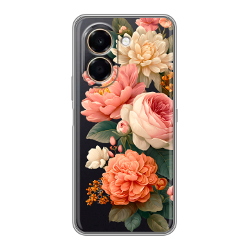 Силиконовый чехол на Honor X7e с принтом цветы