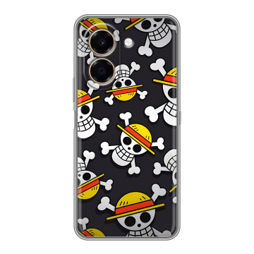 Силиконовый чехол на Honor X7e с принтом One Piece Ван Пис