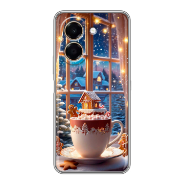 Силиконовый чехол на Honor X7e с принтом Новый год