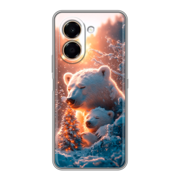 Силиконовый чехол на Honor X7e с принтом Новый год Силиконовый чехол на Honor X7e с принтом Новый год