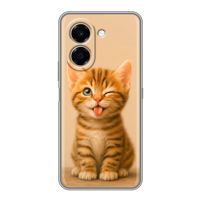 Силиконовый чехол на Honor X7e с принтом котенок Силиконовый чехол на Honor X7e с принтом котенок