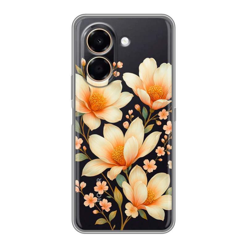 Силиконовый чехол на Honor X7e с принтом Цветы Силиконовый чехол на Honor X7e с принтом Цветы