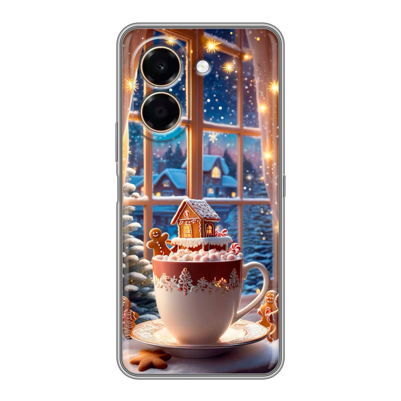 Силиконовый чехол на Honor X7e с принтом Новый год Силиконовый чехол на Honor X7e с принтом Новый год