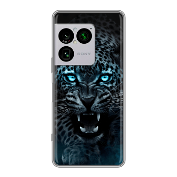 Силиконовый чехол на Sony Xperia 1 VIII с принтом Темный леопард