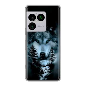 Силиконовый чехол на Sony Xperia 1 VIII с принтом Лесной волк