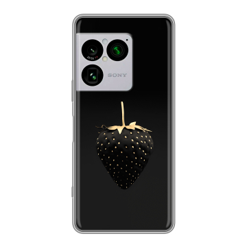 Силиконовый чехол на Sony Xperia 1 VIII с принтом Черная клубника