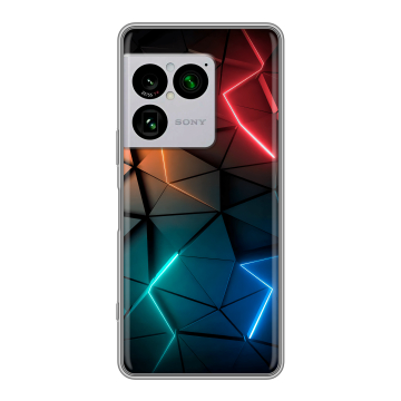 Силиконовый чехол на Sony Xperia 1 VIII с принтом Абстракция неон