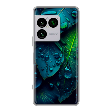 Силиконовый чехол на Sony Xperia 1 VIII с принтом Листья