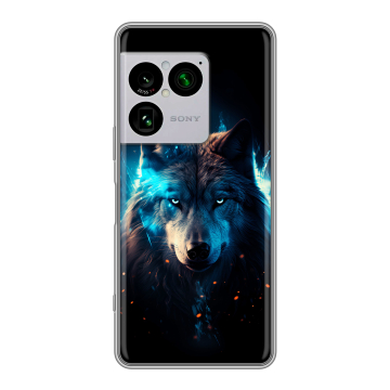Силиконовый чехол на Sony Xperia 1 VIII с принтом Волк ночной Силиконовый чехол на Sony Xperia 1 VIII с принтом Волк ночной