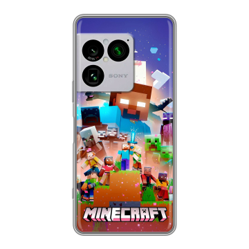 Силиконовый чехол на Sony Xperia 1 VIII с принтом Майнкрафт Minecraft Силиконовый чехол на Sony Xperia 1 VIII с принтом Майнкрафт Minecraft