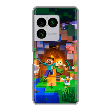 Силиконовый чехол на Sony Xperia 1 VIII с принтом Майнкрафт Minecraft Силиконовый чехол на Sony Xperia 1 VIII с принтом Майнкрафт Minecraft