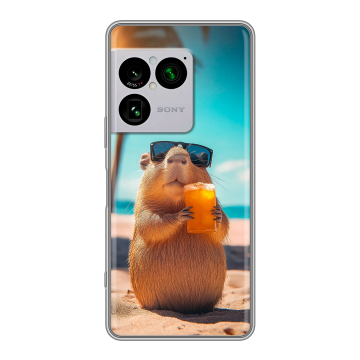 Силиконовый чехол на Sony Xperia 1 VIII с принтом Капибара Силиконовый чехол на Sony Xperia 1 VIII с принтом Капибара