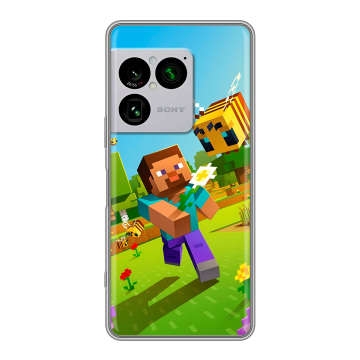Силиконовый чехол на Sony Xperia 1 VIII с принтом Майнкрафт Minecraft Силиконовый чехол на Sony Xperia 1 VIII с принтом Майнкрафт Minecraft
