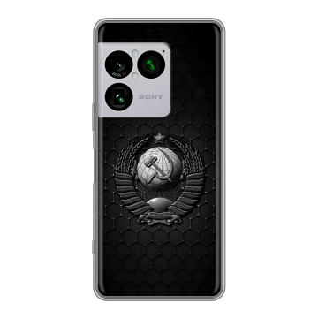 Силиконовый чехол на Sony Xperia 1 VIII с принтом Герб Флаг СССР Силиконовый чехол на Sony Xperia 1 VIII с принтом Герб Флаг СССР