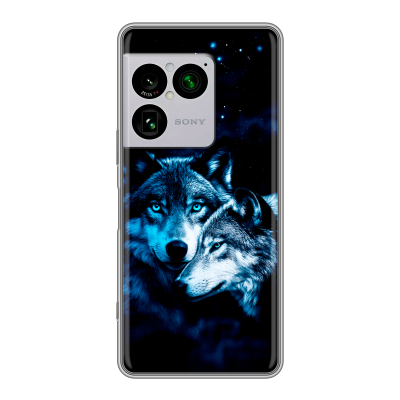 Силиконовый чехол на Sony Xperia 1 VIII с принтом Волки Силиконовый чехол на Sony Xperia 1 VIII с принтом Волки