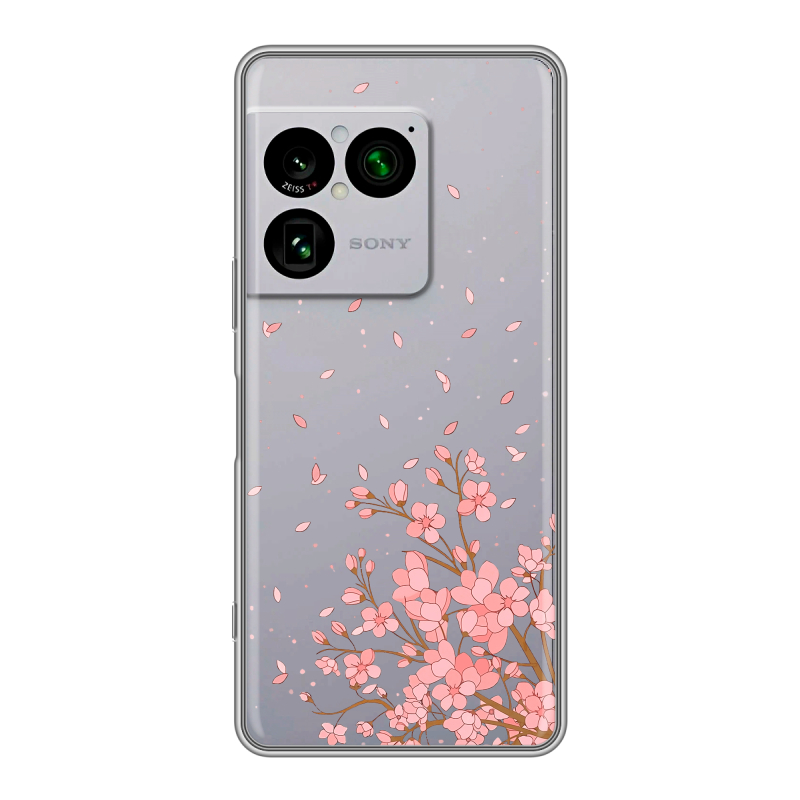 Силиконовый чехол на Sony Xperia 1 VIII с принтом Ветка сакуры Силиконовый чехол на Sony Xperia 1 VIII с принтом Ветка сакуры