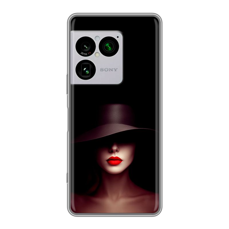 Силиконовый чехол на Sony Xperia 1 VIII с принтом Девушка в шляпе Силиконовый чехол на Sony Xperia 1 VIII с принтом Девушка в шляпе