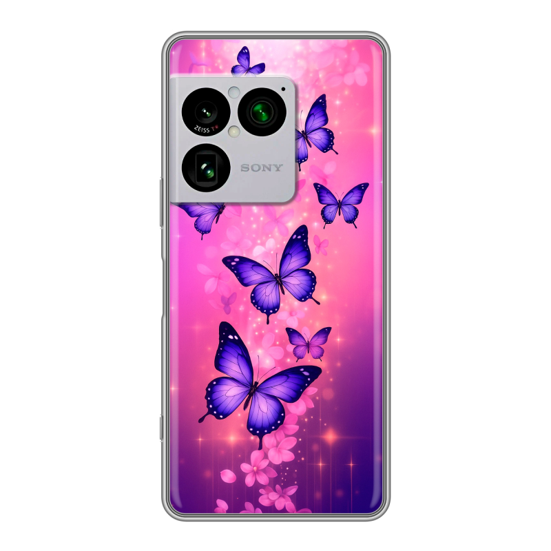 Силиконовый чехол на Sony Xperia 1 VIII с принтом Бабочки Силиконовый чехол на Sony Xperia 1 VIII с принтом Бабочки