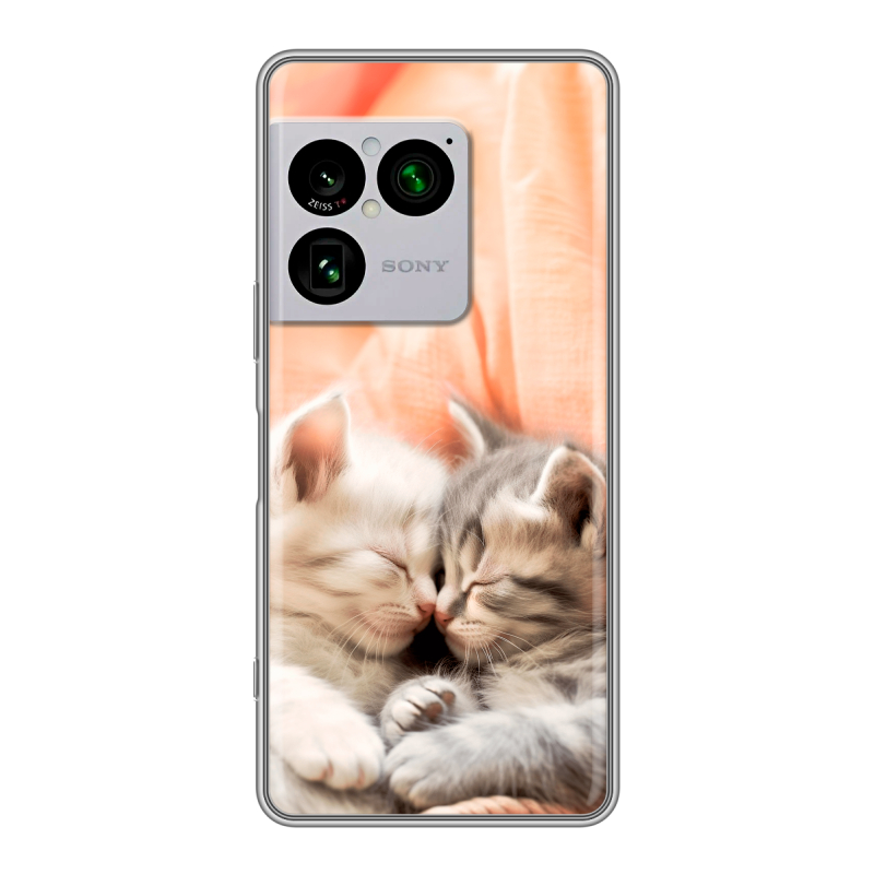 Силиконовый чехол на Sony Xperia 1 VIII с принтом Котята Силиконовый чехол на Sony Xperia 1 VIII с принтом Котята