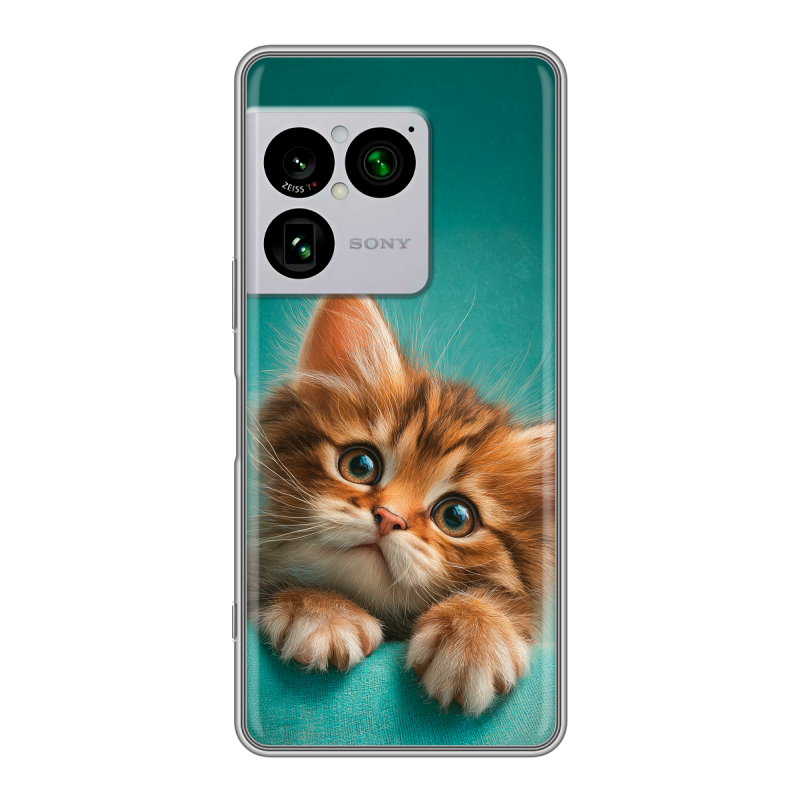Силиконовый чехол на Sony Xperia 1 VIII с принтом котенок Силиконовый чехол на Sony Xperia 1 VIII с принтом котенок