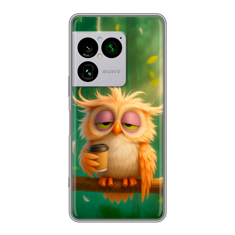 Силиконовый чехол на Sony Xperia 1 VIII с принтом сова Силиконовый чехол на Sony Xperia 1 VIII с принтом сова