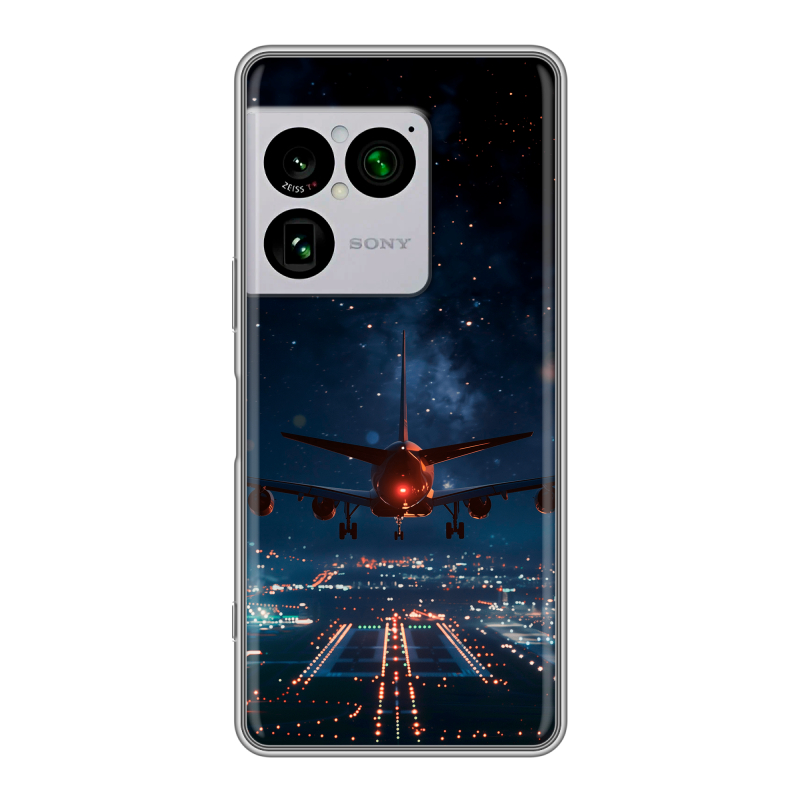 Силиконовый чехол на Sony Xperia 1 VIII с принтом самолет Силиконовый чехол на Sony Xperia 1 VIII с принтом самолет
