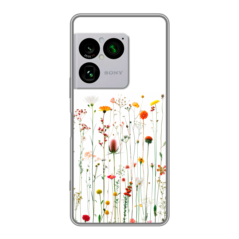 Силиконовый чехол на Sony Xperia 1 VIII с принтом цветы Силиконовый чехол на Sony Xperia 1 VIII с принтом цветы