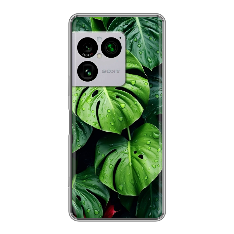 Силиконовый чехол на Sony Xperia 1 VIII с принтом Листья Силиконовый чехол на Sony Xperia 1 VIII с принтом Листья