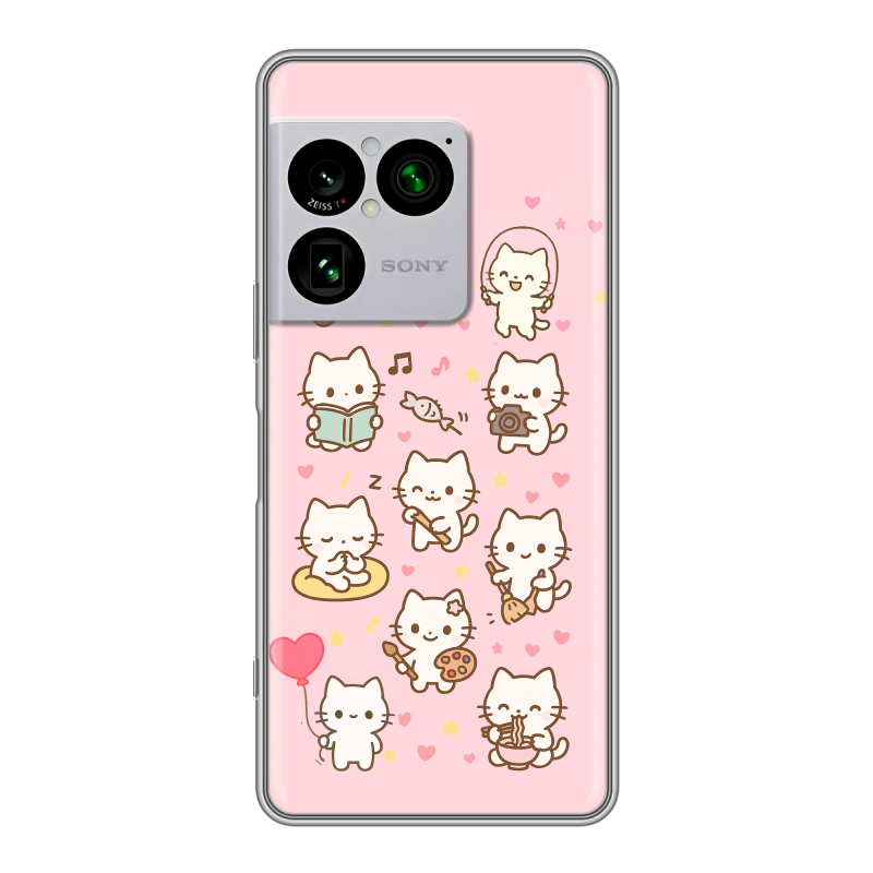 Силиконовый чехол на Sony Xperia 1 VIII с принтом Hello Kitty Хелоу Кити Силиконовый чехол на Sony Xperia 1 VIII с принтом Hello Kitty Хелоу Кити