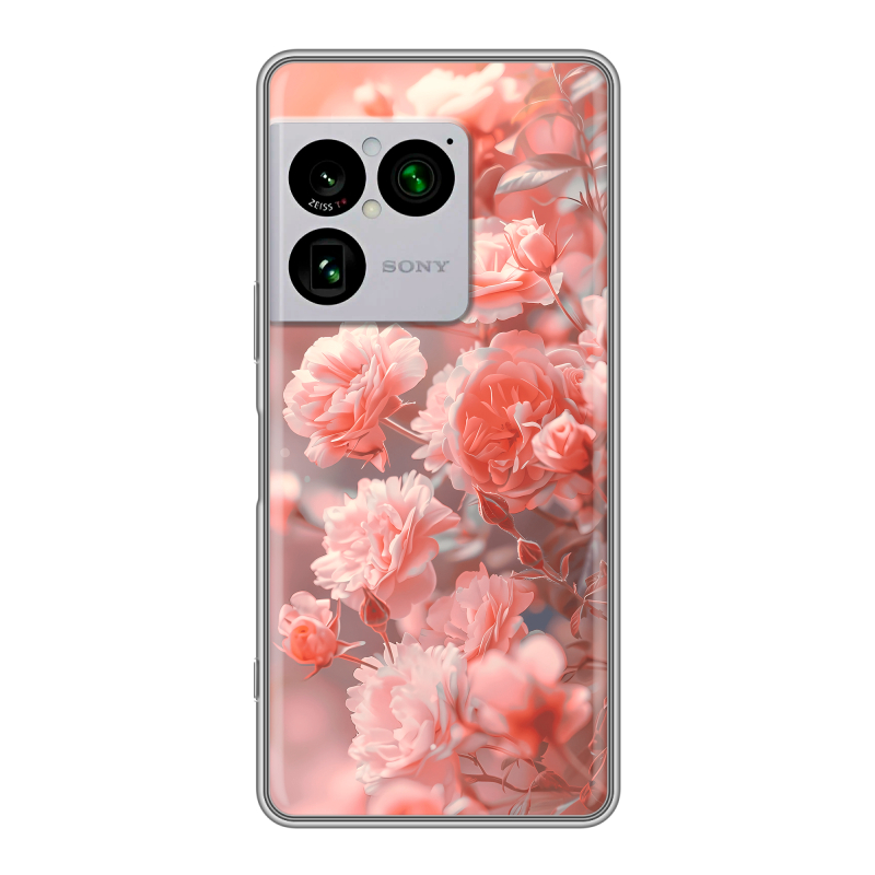 Силиконовый чехол на Sony Xperia 1 VIII с принтом Розы цветы Силиконовый чехол на Sony Xperia 1 VIII с принтом Розы цветы