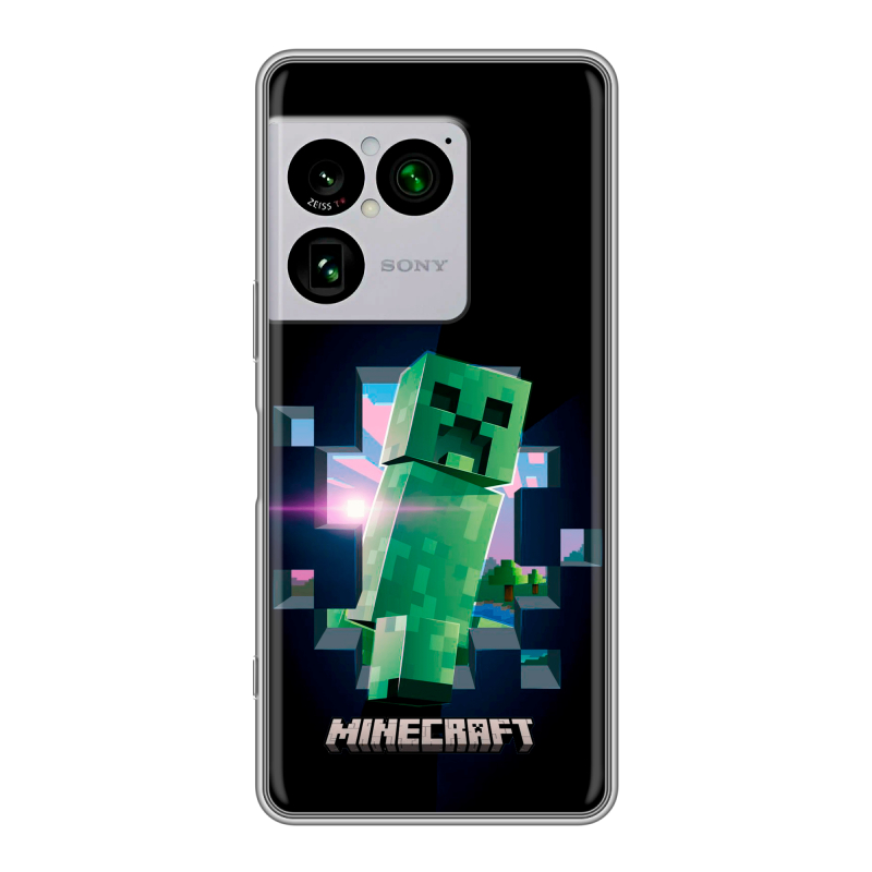 Силиконовый чехол на Sony Xperia 1 VIII с принтом Майнкрафт Minecraft Силиконовый чехол на Sony Xperia 1 VIII с принтом Майнкрафт Minecraft