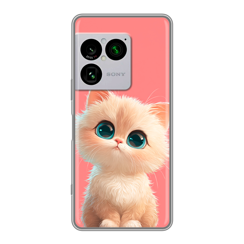 Силиконовый чехол на Sony Xperia 1 VIII с принтом Розовый котенок Силиконовый чехол на Sony Xperia 1 VIII с принтом Розовый котенок
